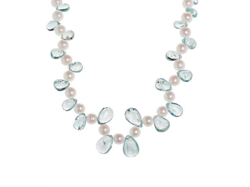Natural born artist – large pink baroque pearl necklace with aquamarine and  jade details – Freshwater Creations